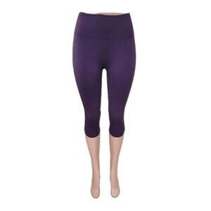 Lululemon‎ In The Flow Crop Leggings Women's Size 8 Purple Seamless Yoga